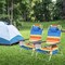 2-Pack Folding Backpack Beach Chair 5-Position Outdoor Reclining Chairs with Pillow Blue/Pattern/Pink/Yellow/Dark Pink/Dark Green/Dark Blue